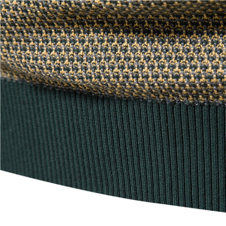 Drune | Geometrisch Gemusterter Pullover Weiche Baumwollmischung Stilvoll und Gemütlich