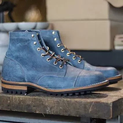Drune | Knöchelstiefel - Lederlook mit Schnürung und Captoe