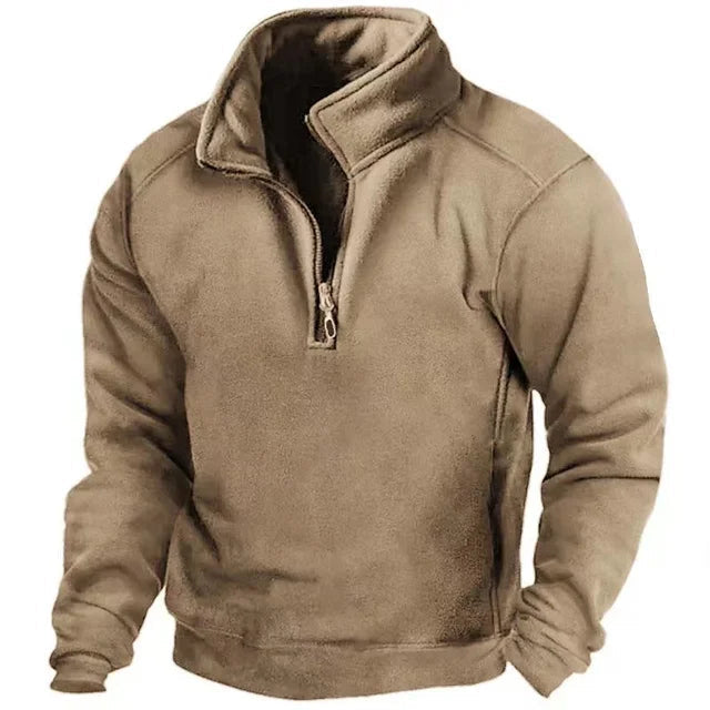 Drune | Fleece-Pullover - Bequemer Halber-Zip-Pullover