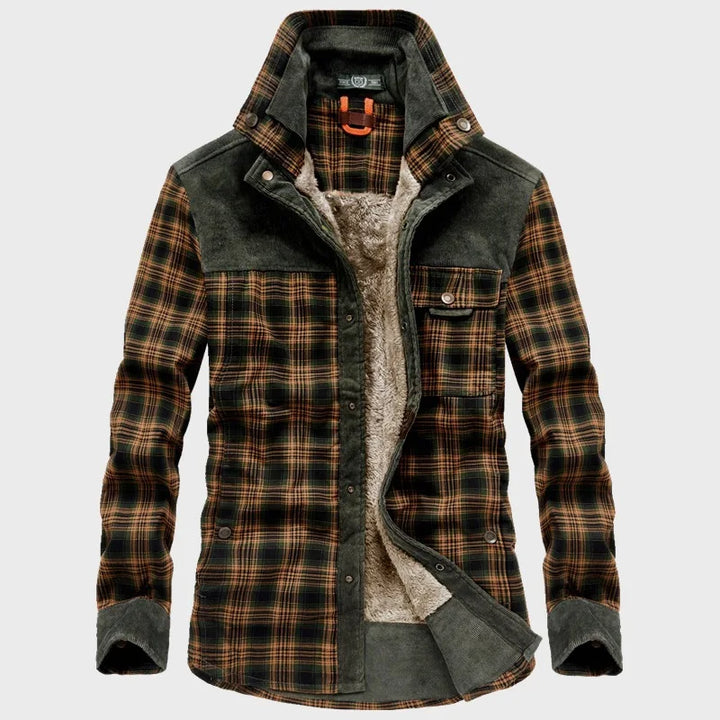Drune | Kariert Button up Fleecegefütterte Jacke