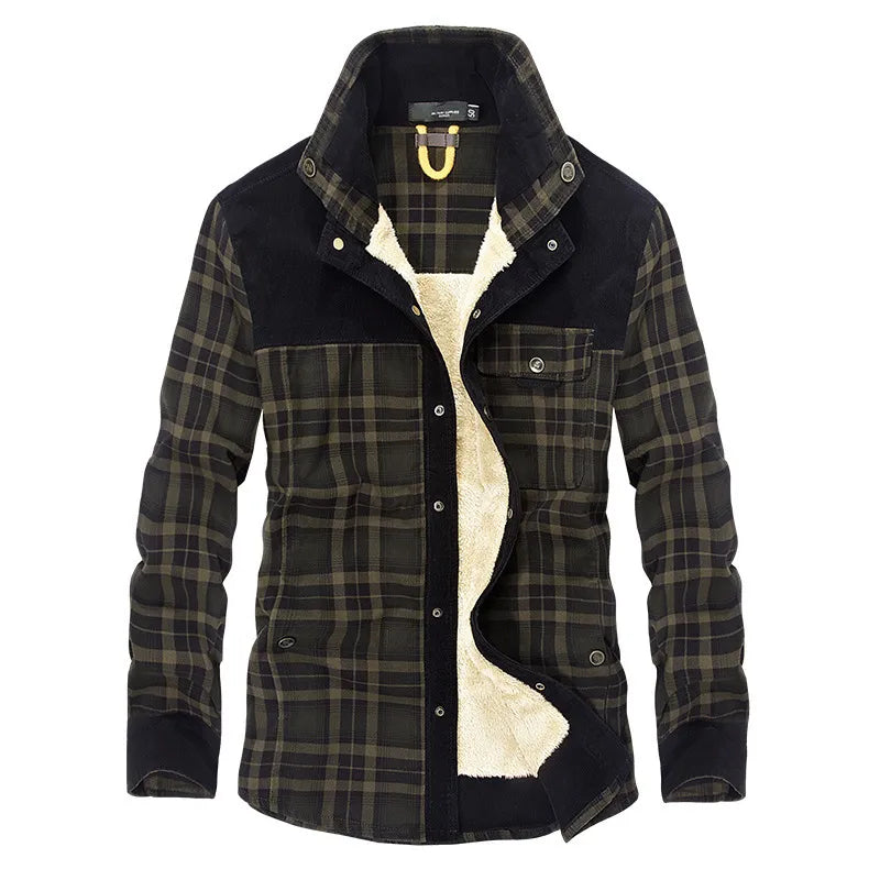 Drune | Kariert Button up Fleecegefütterte Jacke