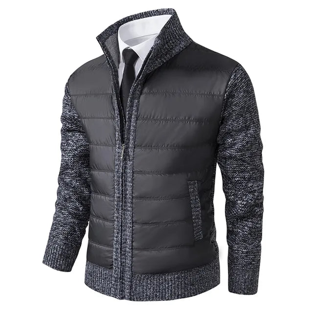 Drune | Herrenstrickjacke mit Stehkragen für Wärme Eleganz