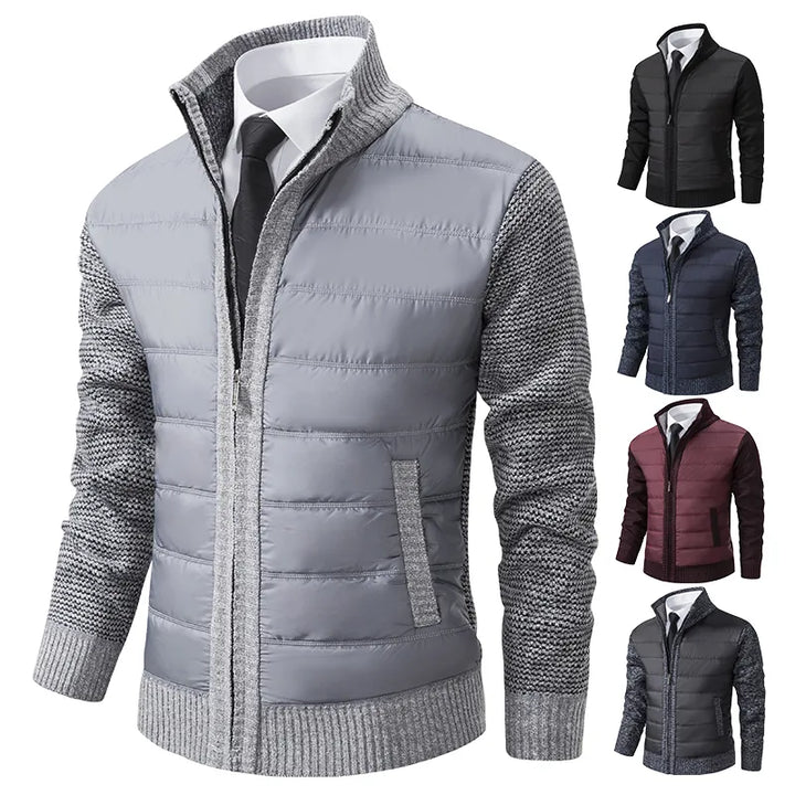 Drune | Herrenstrickjacke mit Stehkragen für Wärme Eleganz