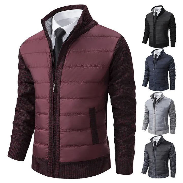 Drune | Herrenstrickjacke mit Stehkragen für Wärme Eleganz