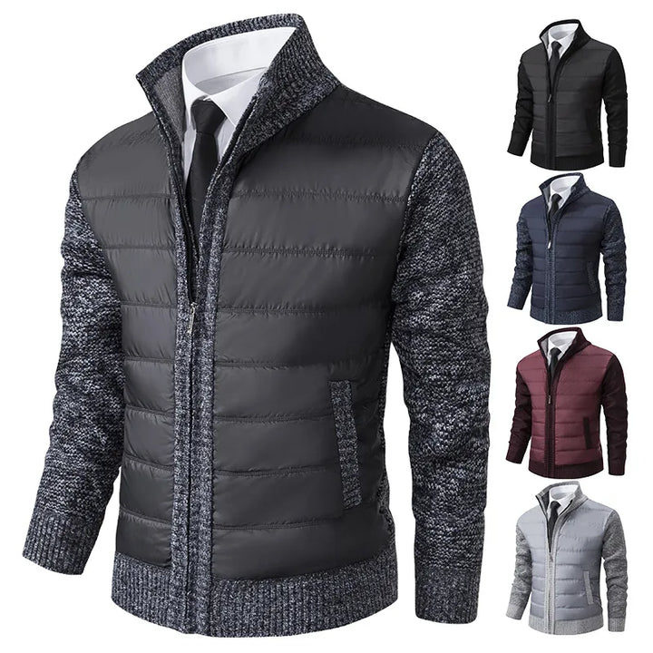 Drune | Herrenstrickjacke mit Stehkragen für Wärme Eleganz