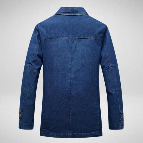 Drune | Jeansblazer im Denim-Stil mit einreihigem Knopfverschluss