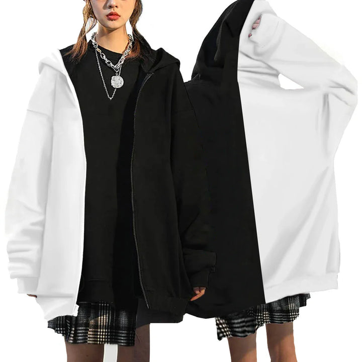 Drune | Oversized Kapuzenjacke mit Reißverschluss
