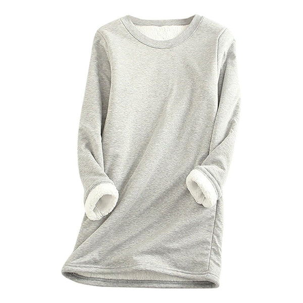 Drune | Lässiger Herbst Lange Fleece Pullover für Frauen