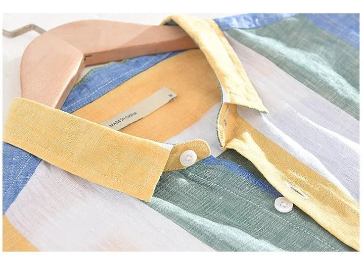 Drune | Gestreifte Leichtgewichts-shirt Baumwollmischung Lässiger Stil