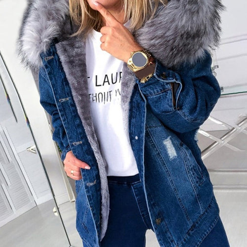 Drune | Damenjacke mit Kapuze und Pelzkragen - Modetrends Winter