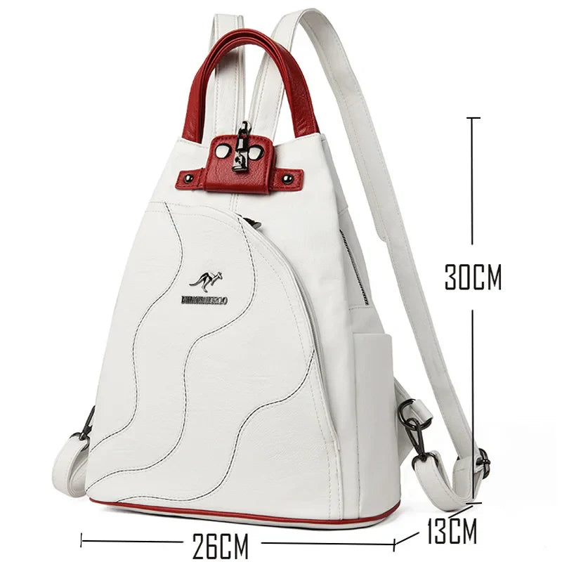 Drune | Anti Diebstahl Rucksack Aus Leder Mit Reißverschluss Für Damen