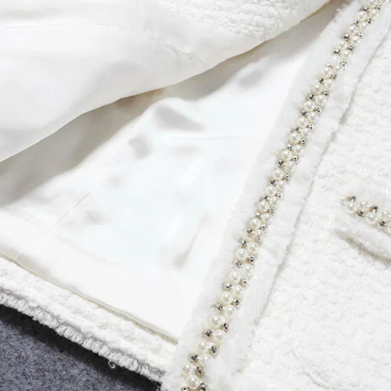 Drune | Weiße Tweedjacke für Damen