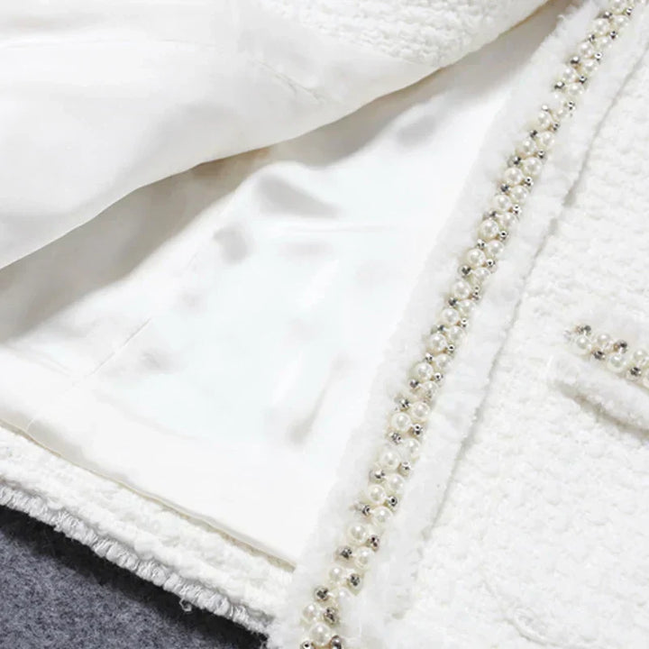 Drune | Weiße Tweedjacke für Damen