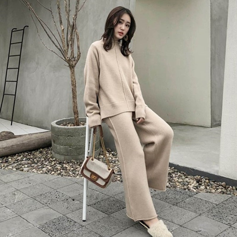 Drune Strick-Set | Warme Pullover & Weite Hosen für kalte Tage