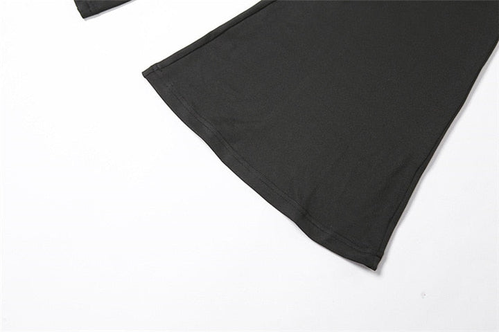 Drune | Schwarze Rückenfreie Große Flared Overalls