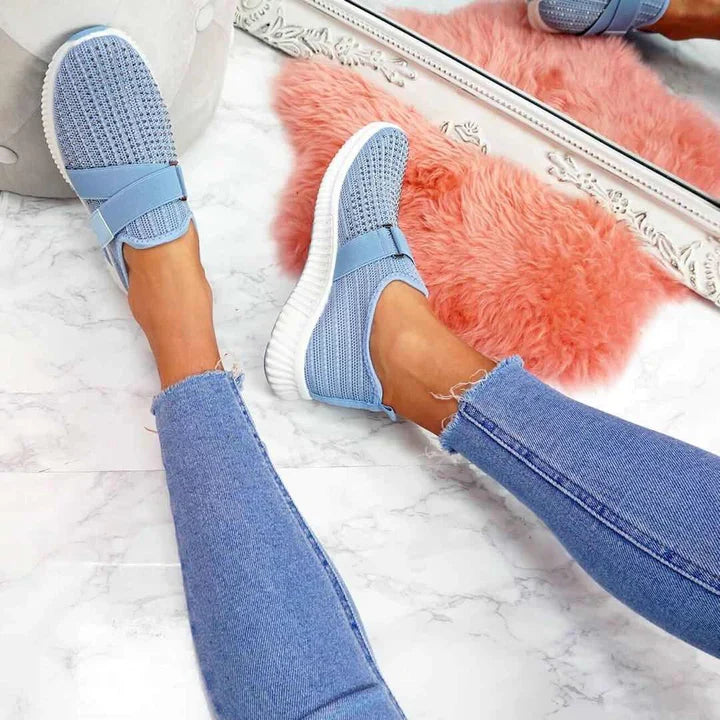 Drune | Orthopädische Slip on Damenschuhe Mit Klettverschluss