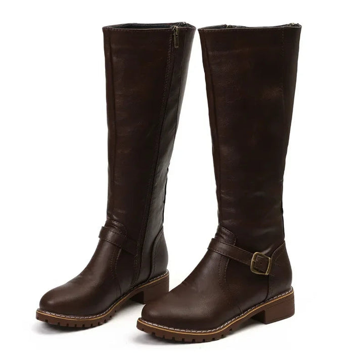 Drune | High-Top Biker Stiefel für Frauen – Edgy Stil mit Chunky Absatz