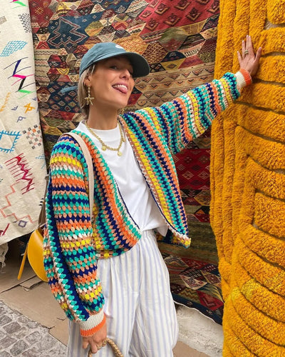 Drune | Damen Boho Strickjacke