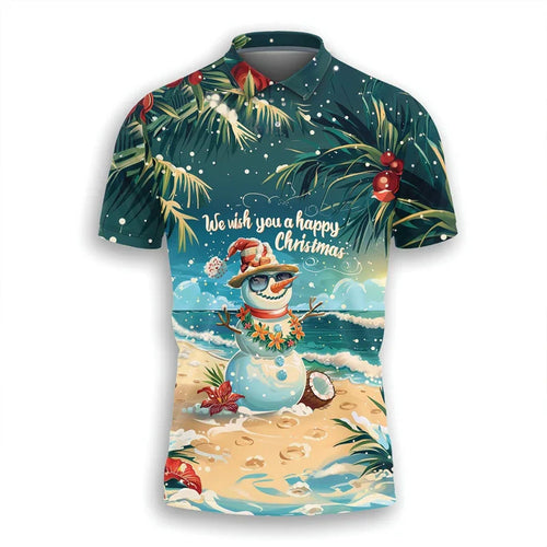 Drune | Santa Claus Polo Shirt - Stylisches Herrenpoloshirt mit festlichem Design und bequemem Schnitt