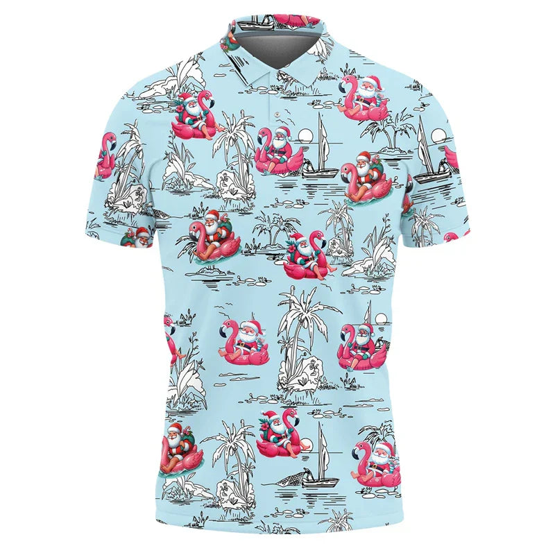 Drune | Santa Claus Polo Shirt - Stylisches Herrenpoloshirt mit festlichem Design und bequemem Schnitt