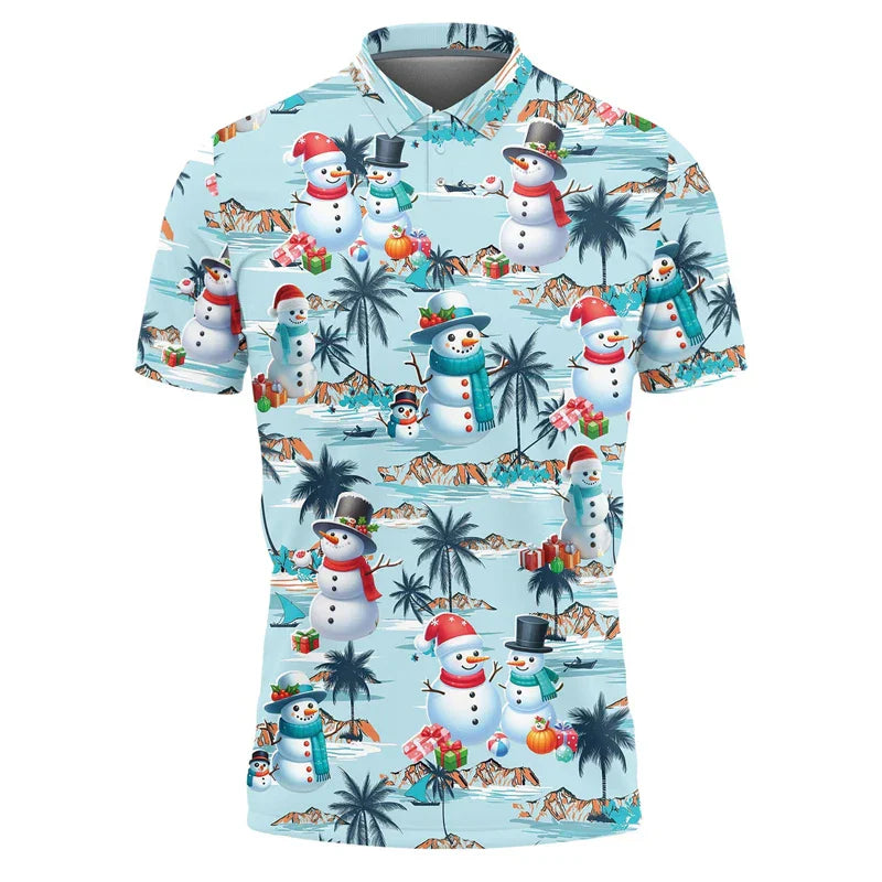 Drune | Santa Claus Polo Shirt - Stylisches Herrenpoloshirt mit festlichem Design und bequemem Schnitt