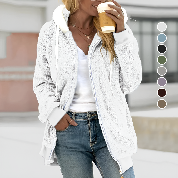 Drune | Damen Oversized Sherpa Zip-Up Hoodie