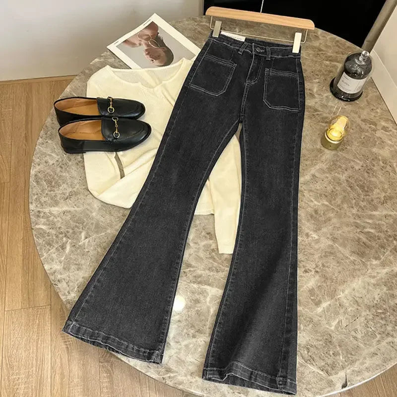 Drune | Hochtaillierte Damen Jeans mit Weitem Bein