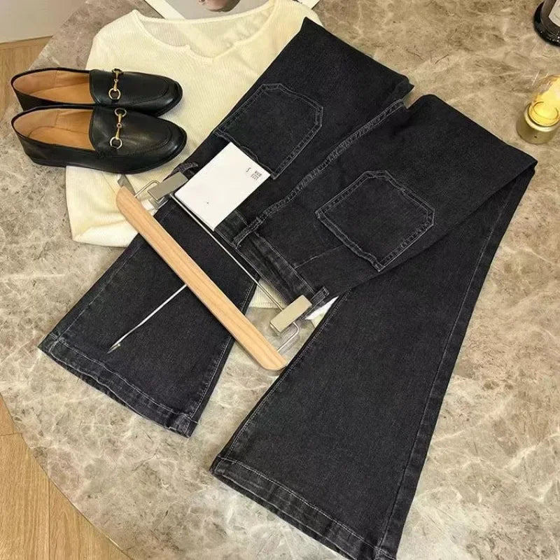 Drune | Hochtaillierte Damen Jeans mit Weitem Bein