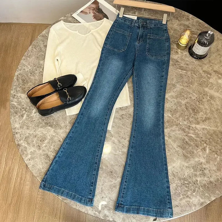 Drune | Hochtaillierte Damen Jeans mit Weitem Bein