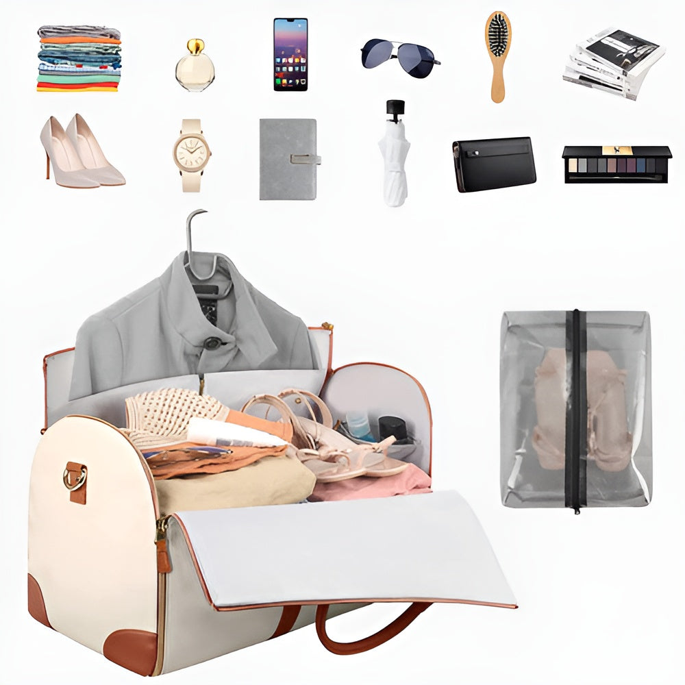 Drune - Eleganter Kleiderorganizer Umhängetasche aus Vegan Leder