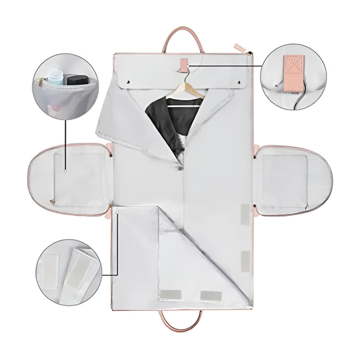 Drune - Eleganter Kleiderorganizer Umhängetasche aus Vegan Leder