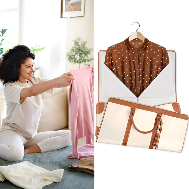 Drune - Eleganter Kleiderorganizer Umhängetasche aus Vegan Leder