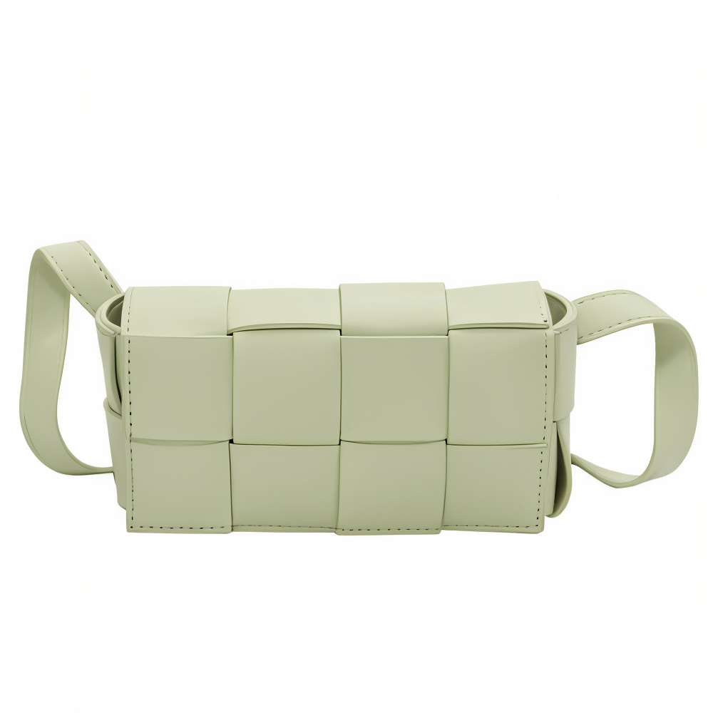 Drune - Geblockte Umhängetasche Vegan Leder Damen | Geflochtene Tasche Frauen