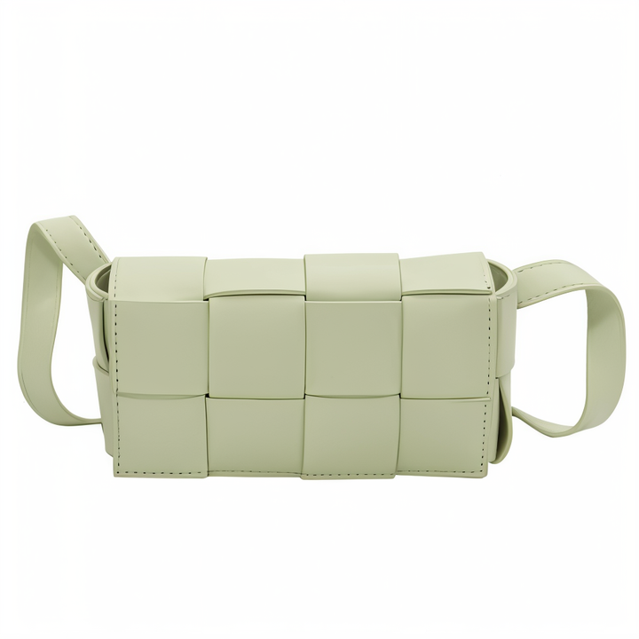 Drune - Geblockte Umhängetasche Vegan Leder Damen | Geflochtene Tasche Frauen