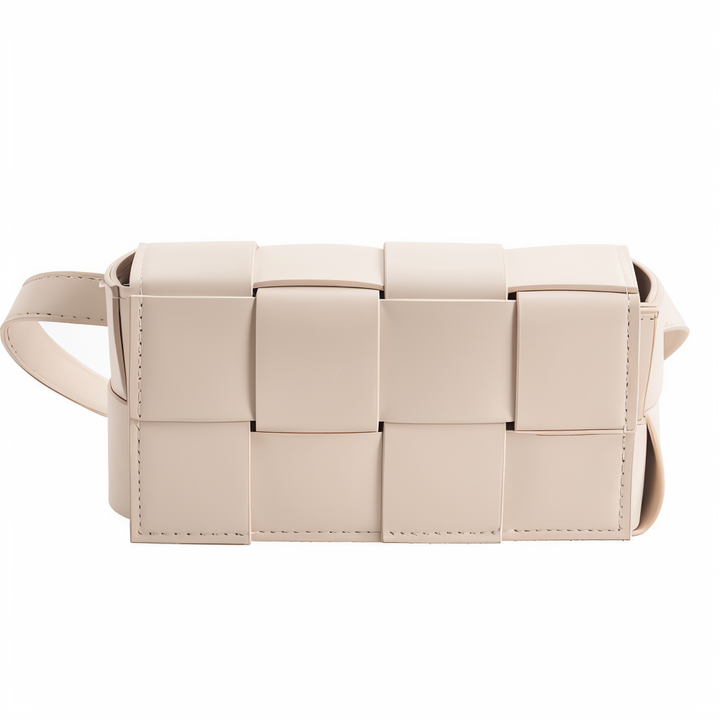 Drune - Geblockte Umhängetasche Vegan Leder Damen | Geflochtene Tasche Frauen