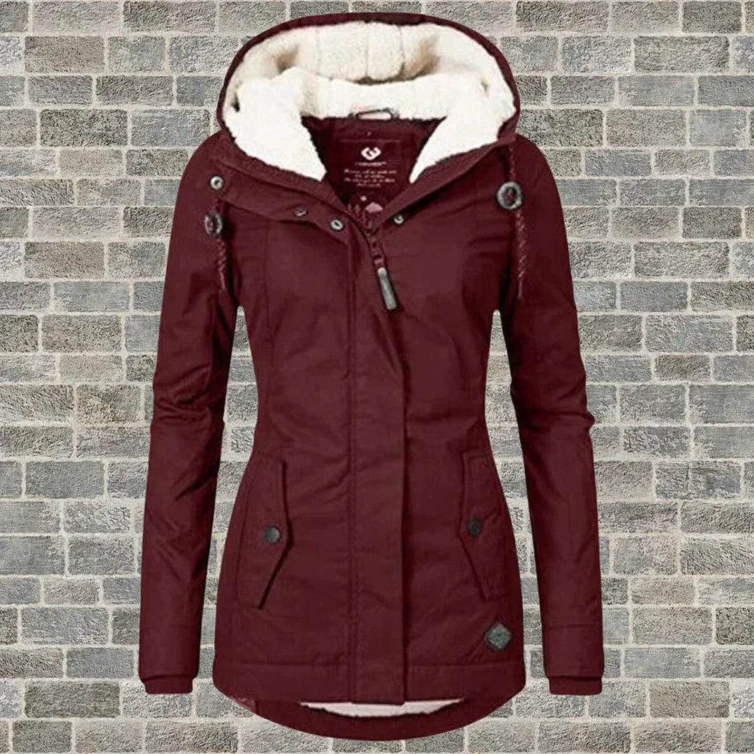 Drune | Hooded Wintermantel mit Taschen Für Frauen