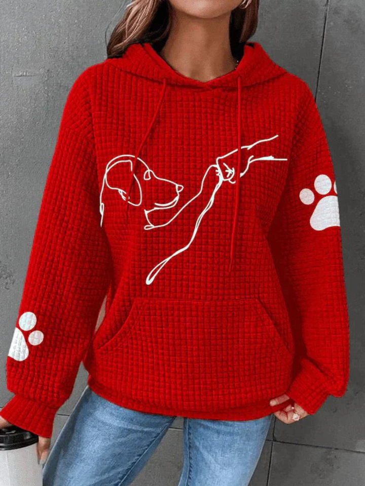 Drune | Hoodie Hundedruck für Frauen - Langarm