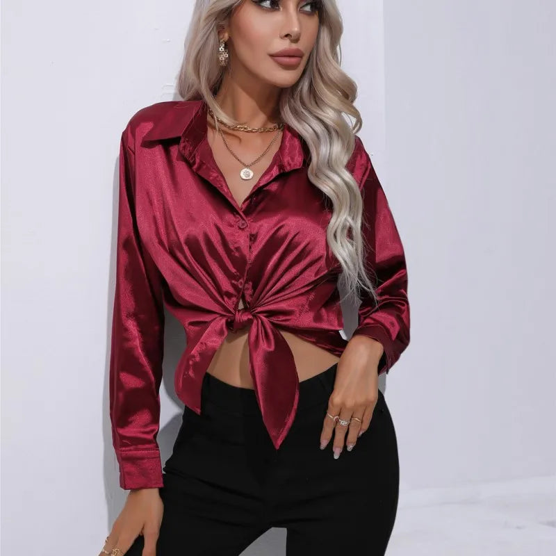 Drune - Elegante Satinbluse