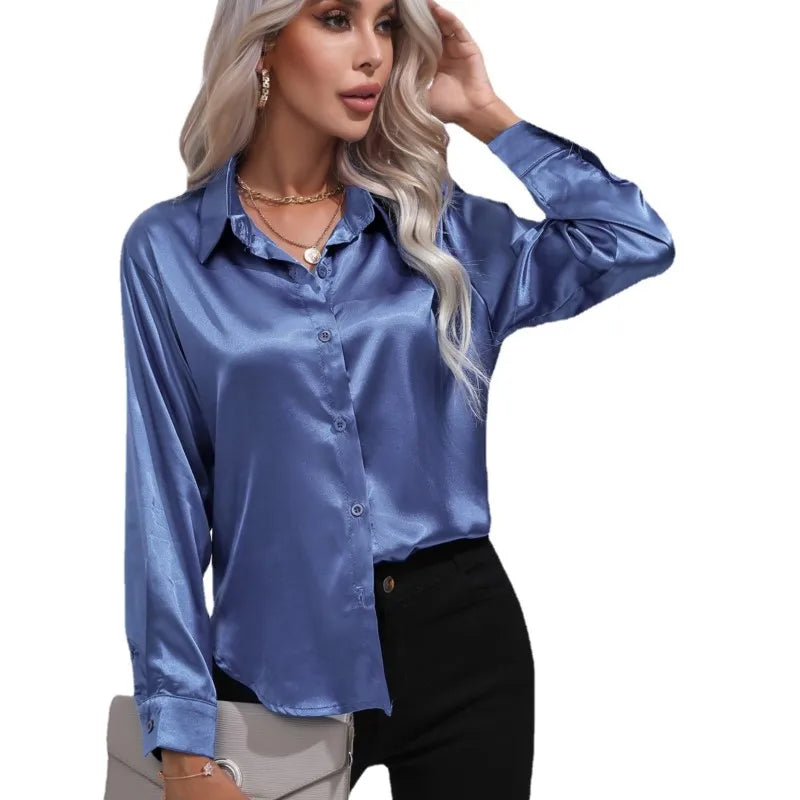 Drune - Elegante Satinbluse