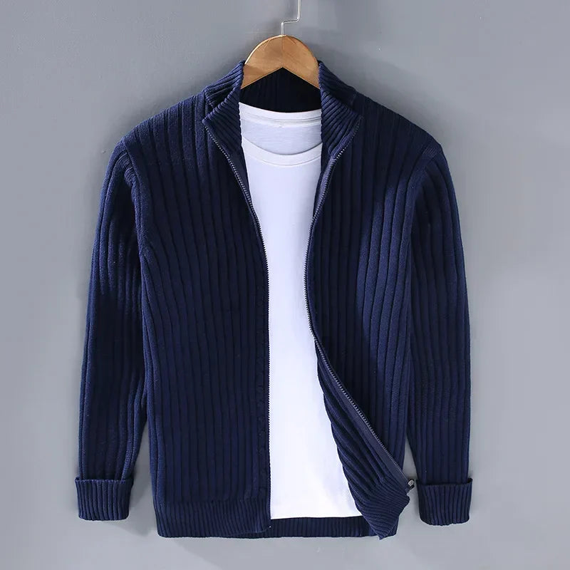 Strickjacke aus Merinowolle mit Reißverschluss