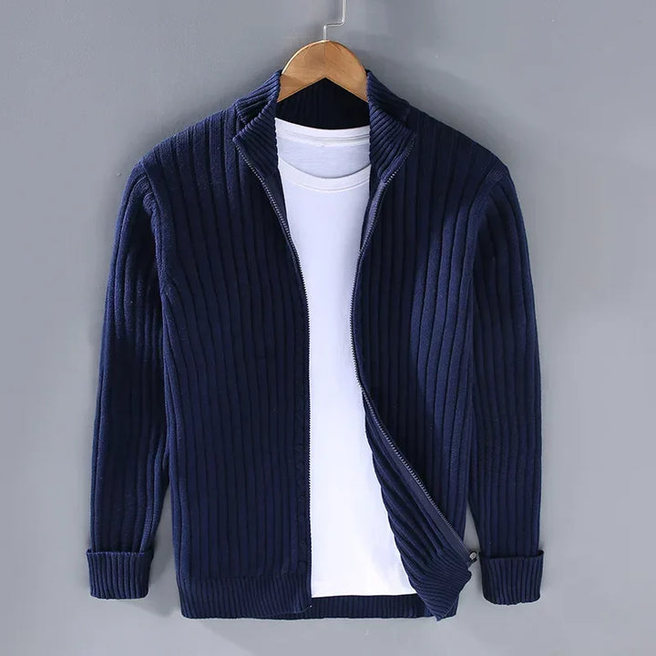 Strickjacke aus Merinowolle mit Reißverschluss