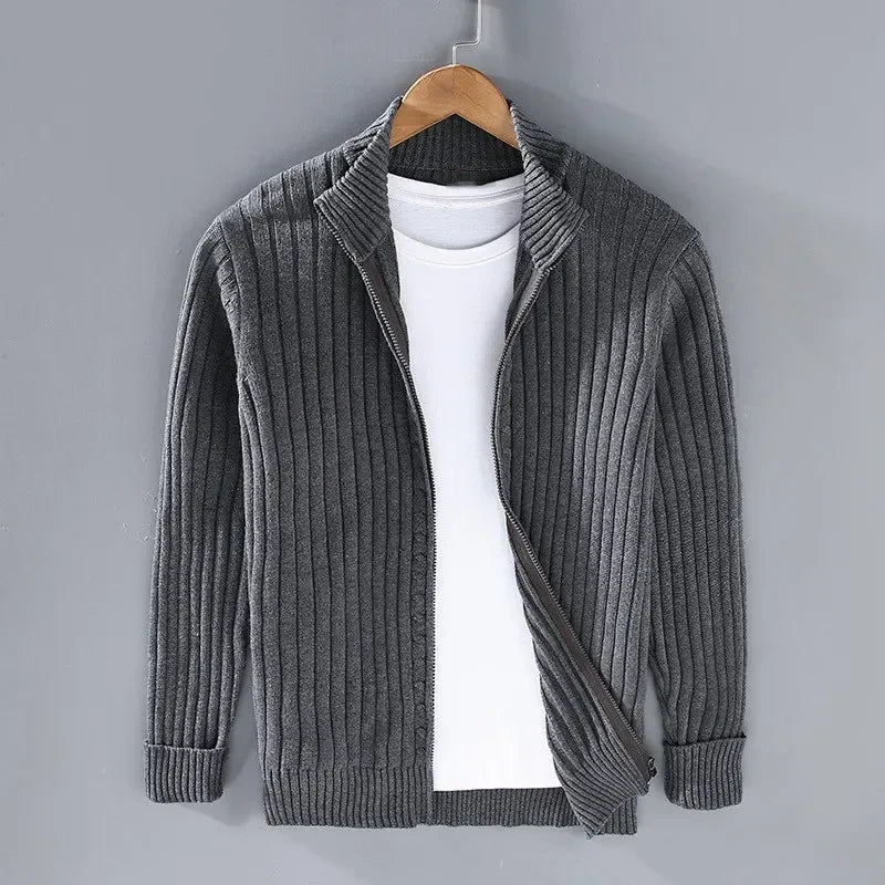 Strickjacke aus Merinowolle mit Reißverschluss