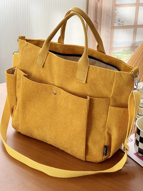 Drune | Corduroy Schultertasche Mit Bequemem Band