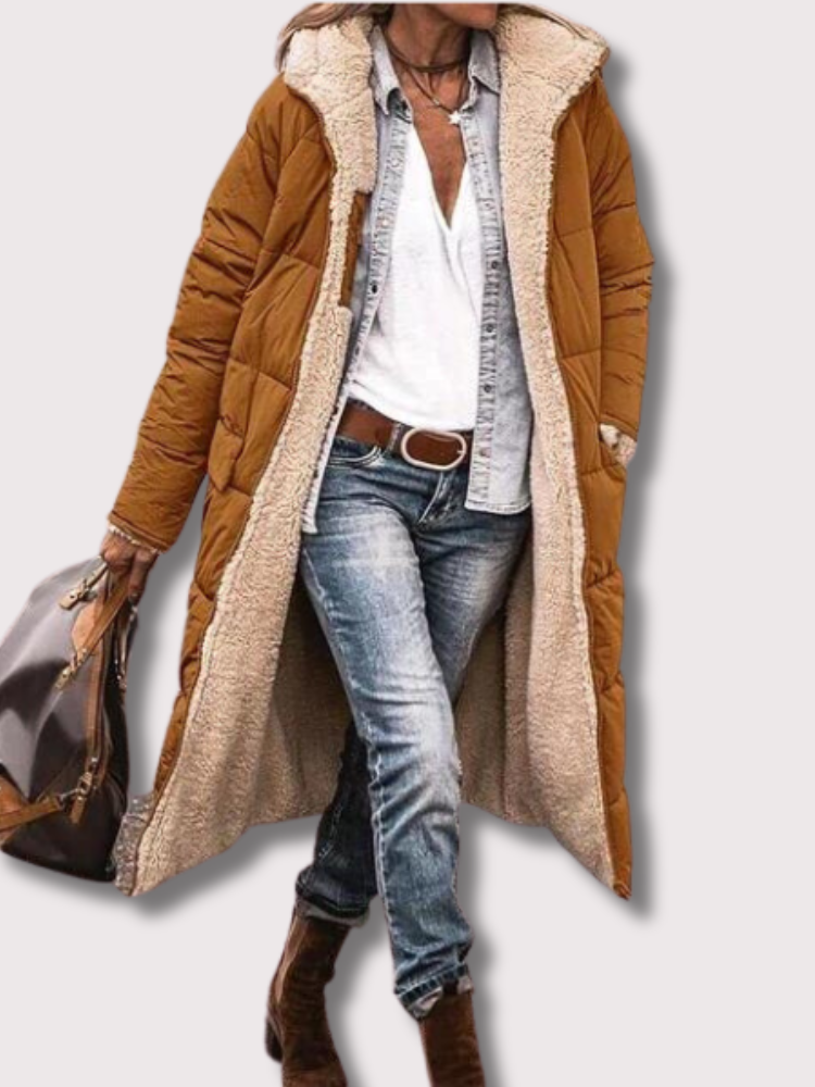 Drune | Wendbare lange Sherpa-Jacke