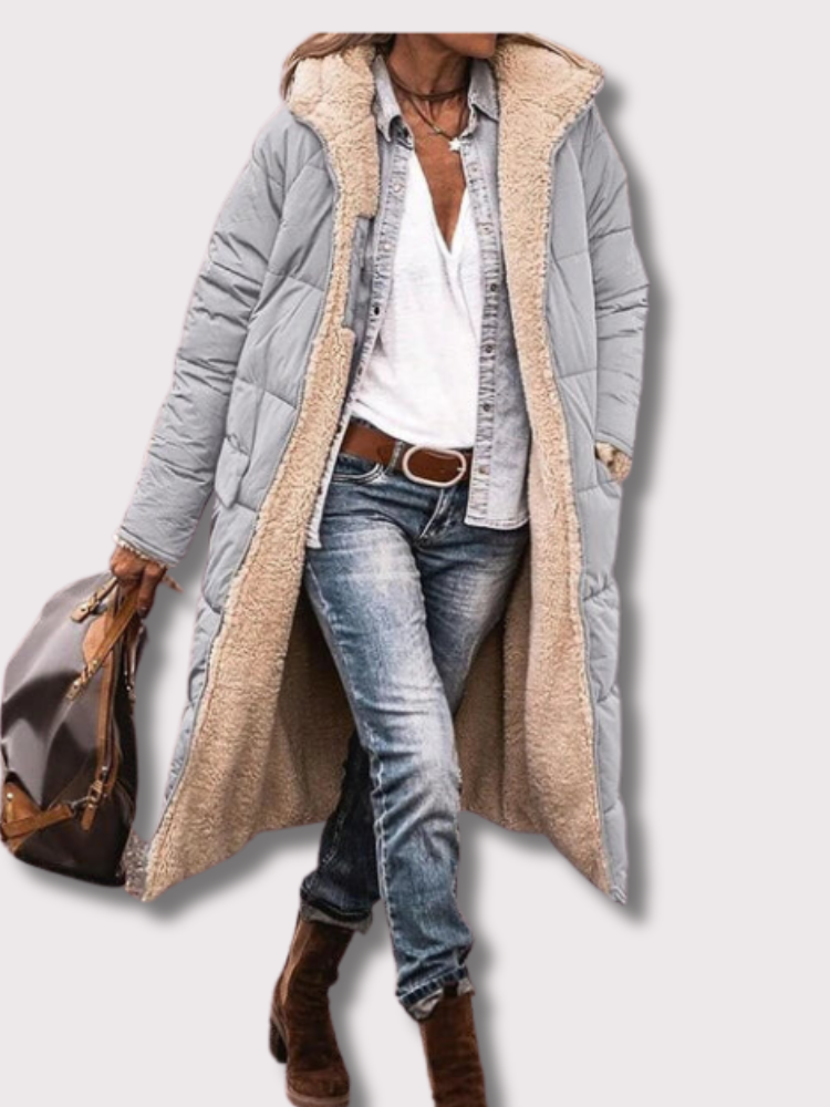 Drune | Wendbare lange Sherpa-Jacke
