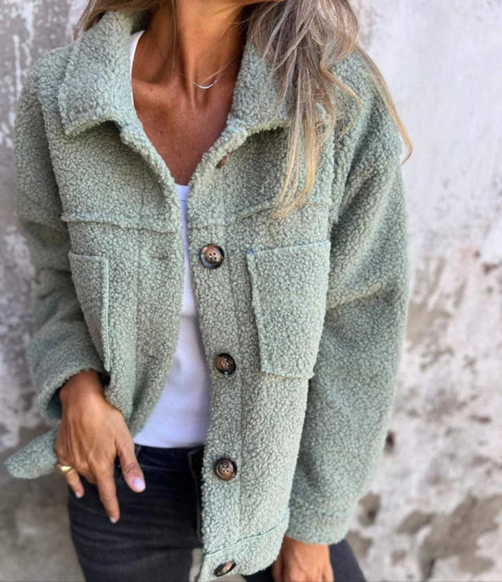 Drune | Button-Up Sherpa Jacke - Weich und Warm - Übergröße - Freizeitkleidung