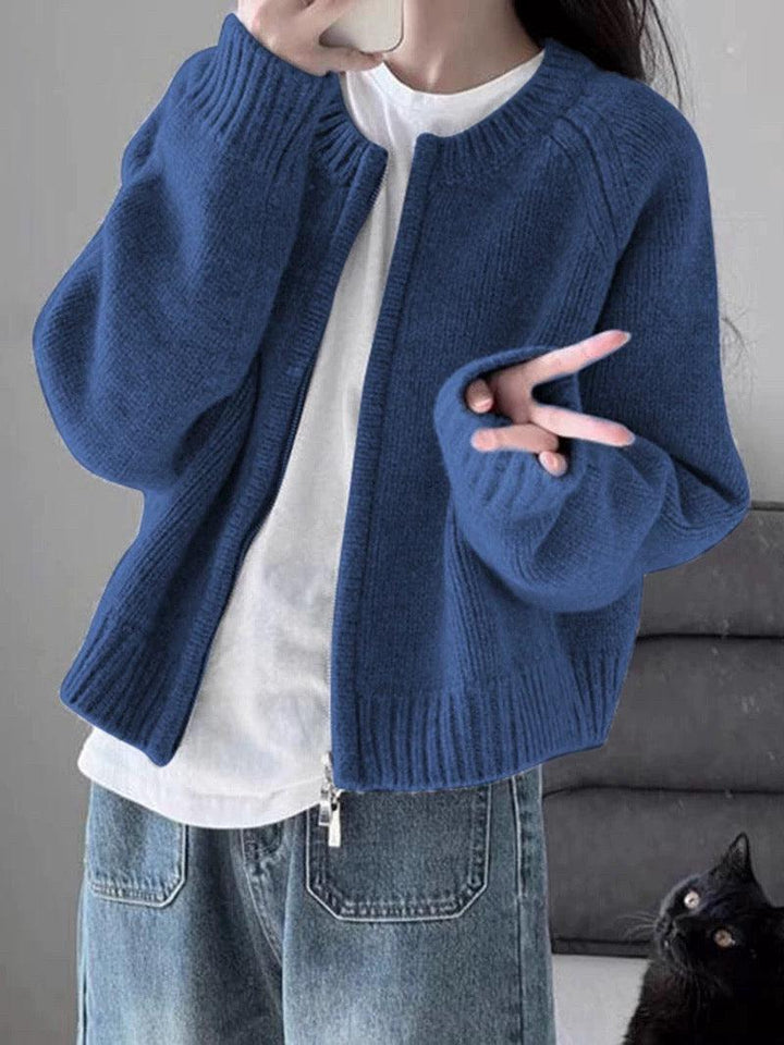 Drune | Stilvolle blaue strickjacke für Frauen