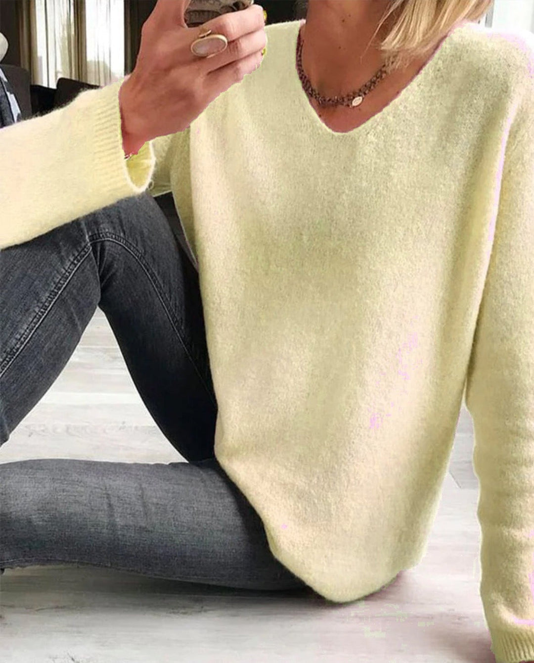 Drune | Einfacher Glatter Pullover mit Langen Ärmeln