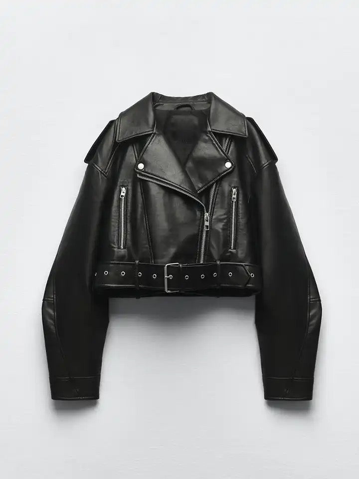 Drune | Schwarze Lederjacke Für Damen