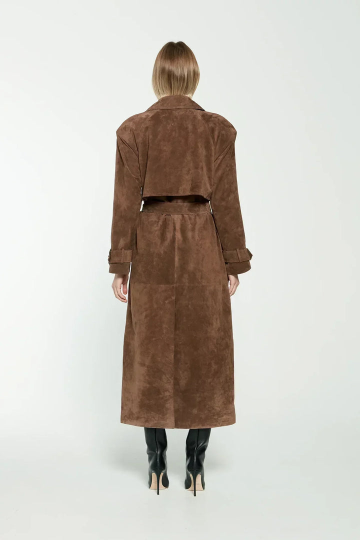Drune | Eleganter Wildleder Trench Coat